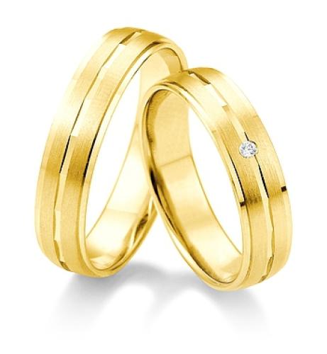 Κίτρινη Χρυσή Βέρα Γάμου Breuning με ή χωρίς Πέτρες WR306 diamonds k14