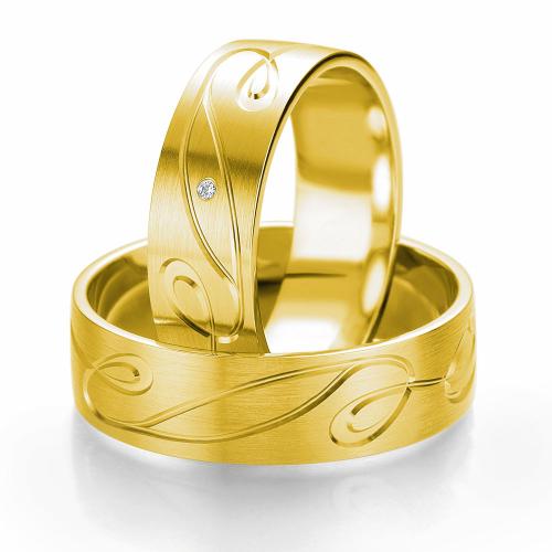 Κίτρινη Χρυσή Βέρα Γάμου Breuning με ή χωρίς Πέτρες WR307 diamonds k14