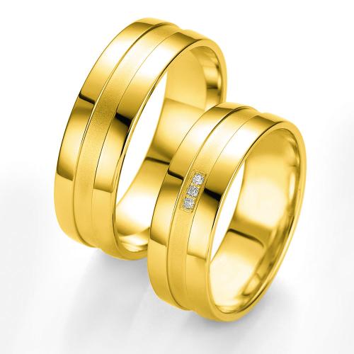 Κίτρινη Χρυσή Βέρα Γάμου Breuning με ή χωρίς Πέτρες WR308 diamonds k18