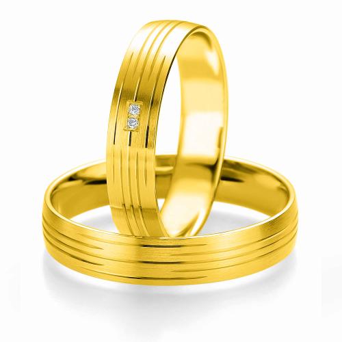 Κίτρινη Χρυσή Βέρα Γάμου Breuning με ή χωρίς Πέτρες WR310 diamonds k14