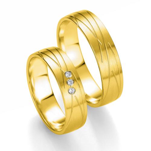 Κίτρινη Χρυσή Βέρα Γάμου Breuning με ή χωρίς Πέτρες WR311 xoris_petra k14