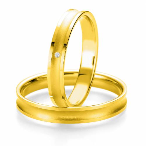 Κίτρινη Χρυσή Βέρα Γάμου Breuning με ή χωρίς Πέτρες WR314 diamonds k8