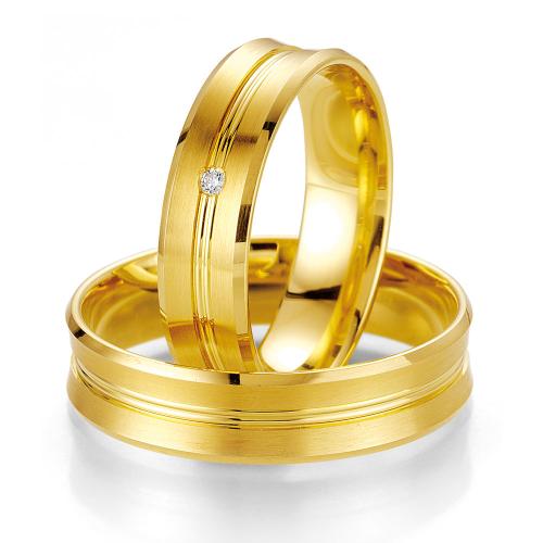 Κίτρινη Χρυσή Βέρα Γάμου Breuning με ή χωρίς Πέτρες WR316 diamonds k18
