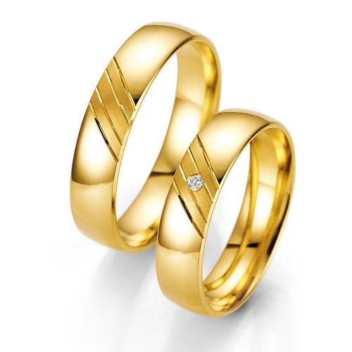 Κίτρινη Χρυσή Βέρα Γάμου Breuning με ή χωρίς Πέτρες WR317 xoris_petra k18