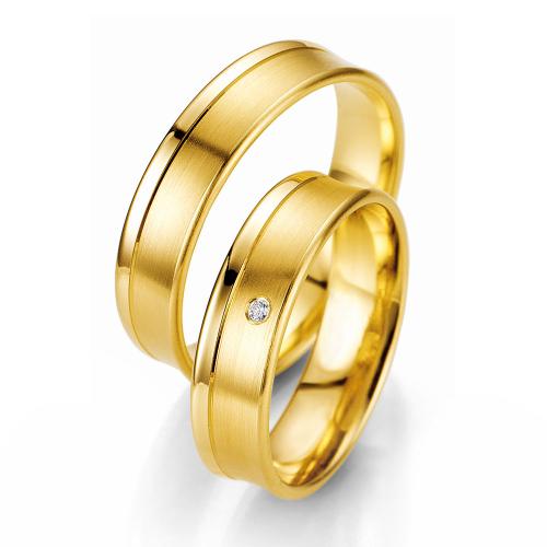 Κίτρινη Χρυσή Βέρα Γάμου Breuning με ή χωρίς Πέτρες WR318 diamonds k18