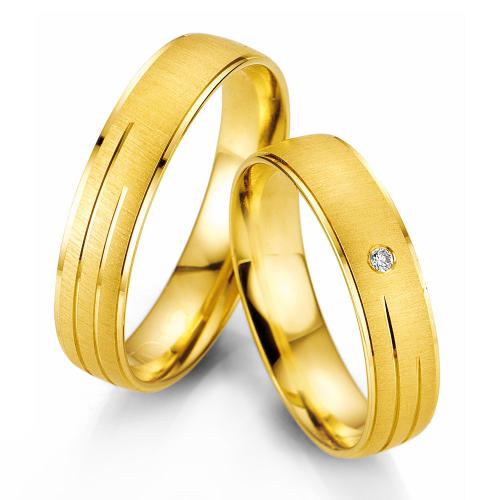 Κίτρινη Χρυσή Βέρα Γάμου Breuning με ή χωρίς Πέτρες WR327 xoris_petra k18