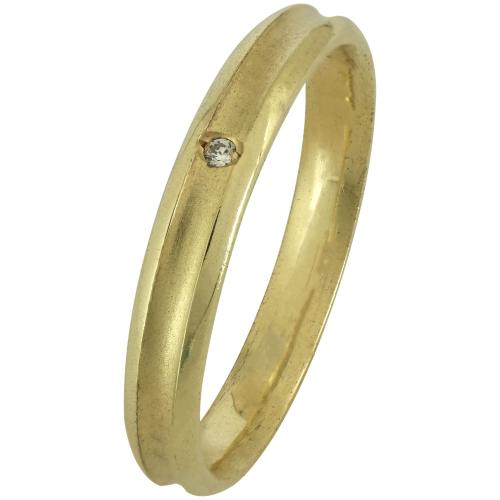 Κίτρινη Χρυσή Βέρα Γάμου με ή χωρίς Πέτρες WR172 k14 zircon