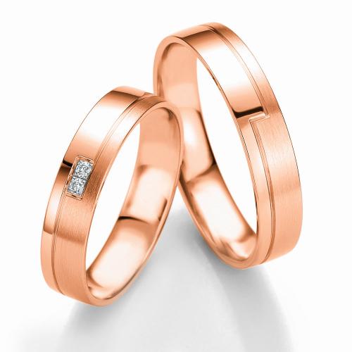 Ροζ Χρυσή Βέρα Γάμου Breuning με ή χωρίς Πέτρες WR304R xoris_petra k18