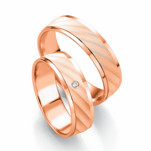 Ροζ Χρυσή Βέρα Γάμου Breuning με ή χωρίς Πέτρες WR313R xoris_petra k14