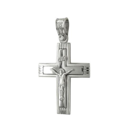 Σταυρός Βάπτισης 14 Καρατίων Λευκόχρυσος ΤΡΙΑΝΤΟΣ Ανδρικός ST1349