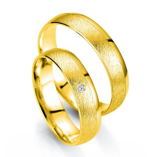 Κίτρινη Χρυσή Βέρα Γάμου Breuning με ή χωρίς Πέτρες WR335 diamonds k14