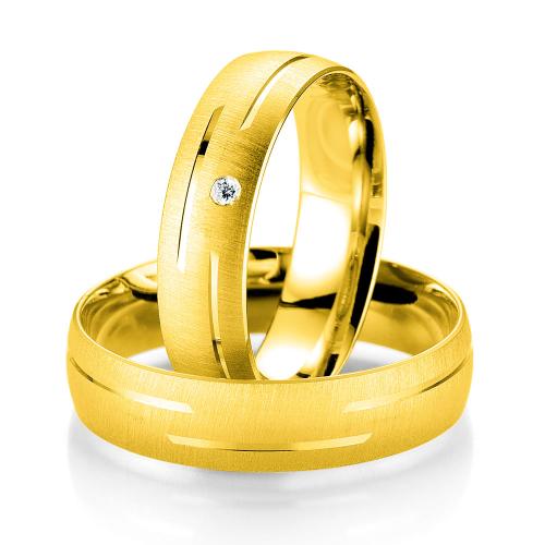 Κίτρινη Χρυσή Βέρα Γάμου Breuning με ή χωρίς Πέτρες WR337 diamonds k14