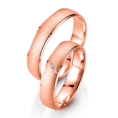 Ροζ Χρυσή Βέρα Γάμου Breuning με ή χωρίς Πέτρες WR338R diamonds k14