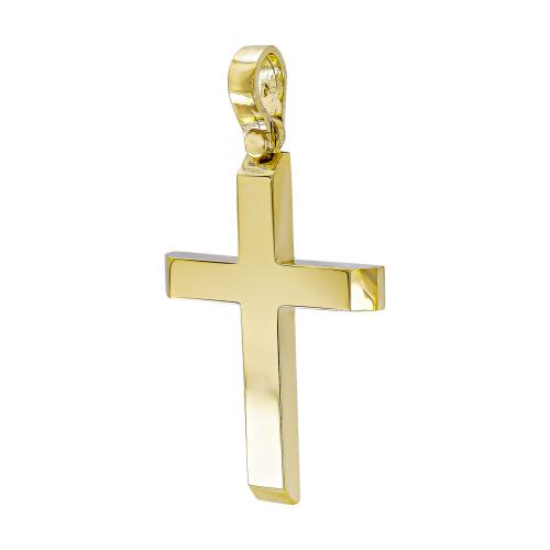 Σταυρός Βάπτισης Ανδρικός Σε Κίτρινο Χρυσό 18 Καρατίων ST3385