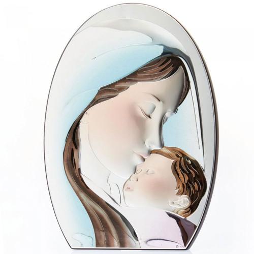 Ασημένια Εικόνα Παναγία Mαντόνα σε Ξύλο RMA/E902/1WH-C