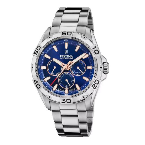 FESTINA Men’s Blue Stainless Steel Multifunctional Watch Bracelet F20623/2