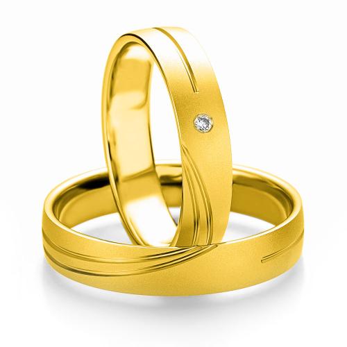 Κίτρινη Χρυσή Βέρα Γάμου Breuning με ή χωρίς Πέτρες WR309 diamonds k8