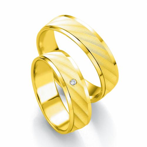 Κίτρινη Χρυσή Βέρα Γάμου Breuning με ή χωρίς Πέτρες WR313 diamonds k18