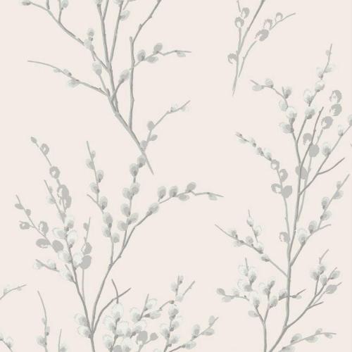 Laura Ashley Ταπετσαρία Pussy Willow Off White - Steel 1000x53cm