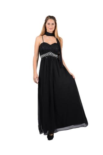 Επίσημο maxi φόρεμα Μαύρο Swarovski