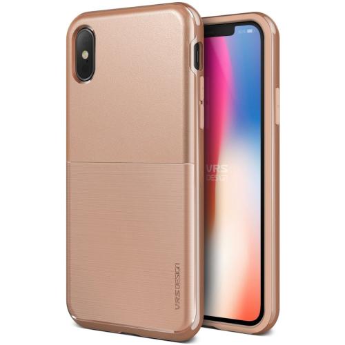 VRS Design High Pro Shield Case for iPhone X - Brush Gold S