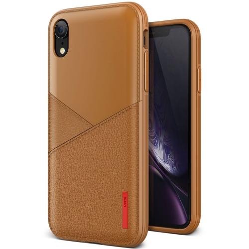 VRS Design Leather Fit Case for iPhone XR - Brown