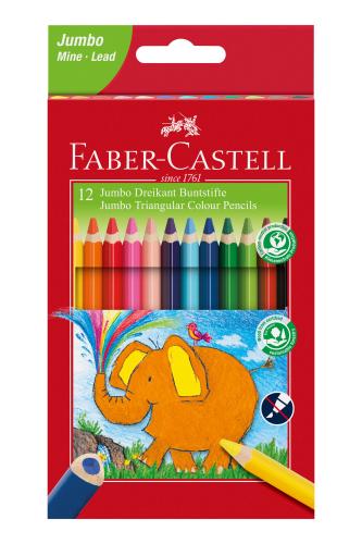 Faber-Castell Ξυλομπογιά Jumbo σετ των 12 χρωμάτων - 077116501/
