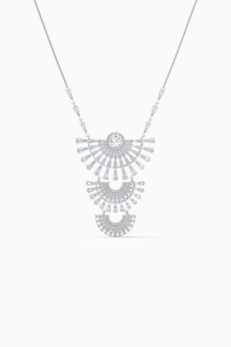 Swarovski Sparkling Dance Dial Up Necklace, Large, White, Rhodium - 5564432