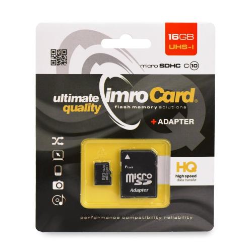 Memory Card Imro microSD 16GB with adapter SD 5902768015409