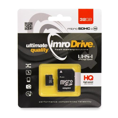 Memory Card Micro SDHC Imro 32 GB class 10 with adapter UHS-3 5901737407856