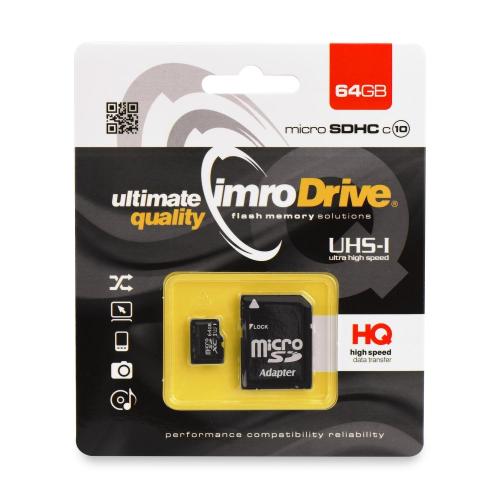 Memory Card Micro SDHC Imro 64 GB UHS with adapter 5902768015454