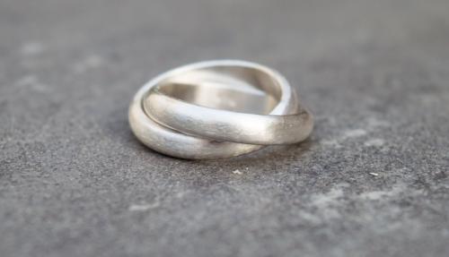 Ασημένιο διπλό δαχτυλίδι unisex
