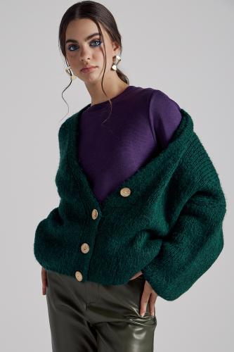 Fluffy knitwear - cardigan