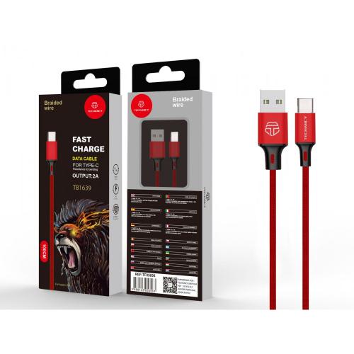 Fast charge Usb-Type Cable C 2A 1M Red