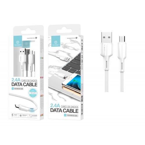 Data Cable 1M Micro Usb White 2.4A
