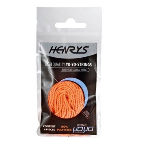 Henry's Yo-Yo String Pack - 6x Neon Orange Strings