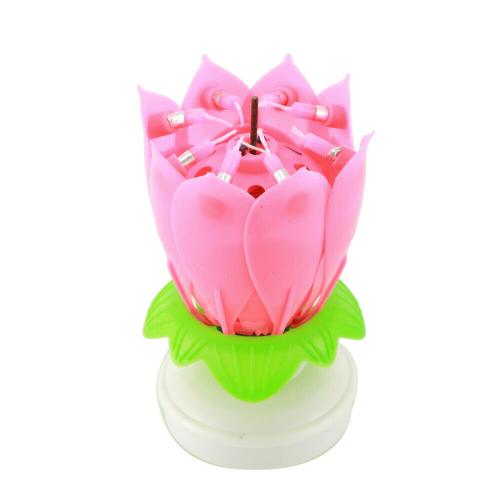 Μαγικό Κερί γενεθλίων σε σχήμα λουλουδιού ροζ χρώμα
