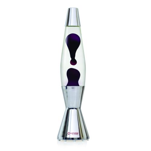 Mathmos - Astro Baby Lava Lamp - Polished Silver - Clear/Black Plum