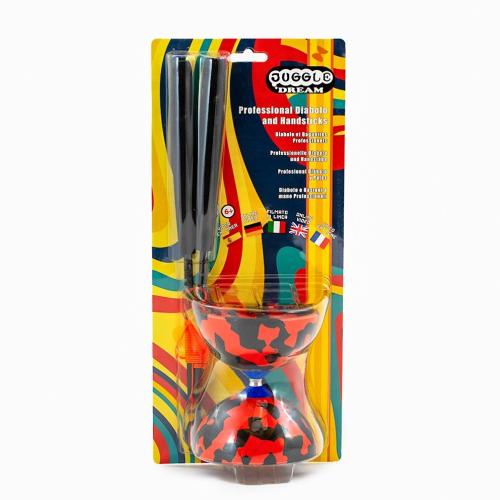 Juggle Dream Jester Diabolo & Super Glass Handsticks - Red/Black