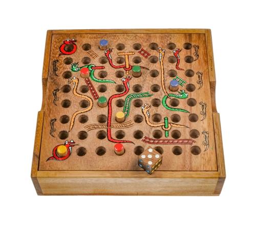 Ξύλινο Επιτραπέζιο Παιχνίδι Snakes & Ladders (Φιδάκι) TG 4162
