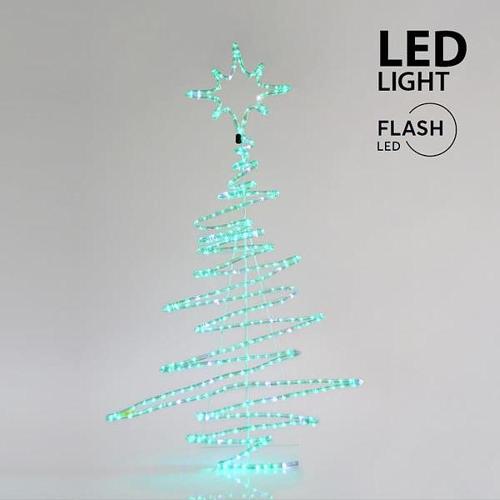 Φωτοσωλήνας LED Δέντρο Πράσινo/Λευκό Φως Με Flash 120x70cm IP44
