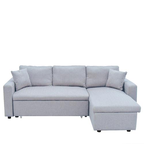 Καναπές Κρεβάτι ROMINA Γκρι Ανοιχτό 223x146x85cm