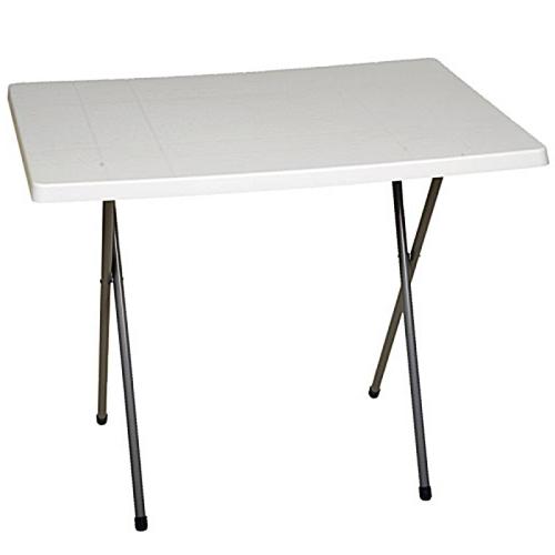 Τραπέζι Πλαστική Επιφάνεια Μεταλλικά Πόδια 2 Υψών Λευκό 60x80cm