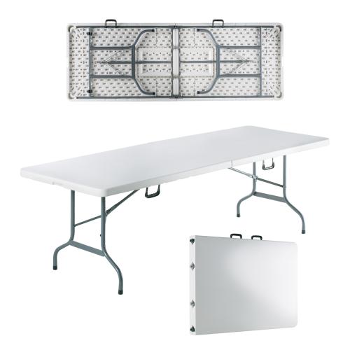 Τραπέζι Πτυσσόμενο BLOW-R Μέταλλο/PP Γκρι/Άσπρο 240x85x75cm