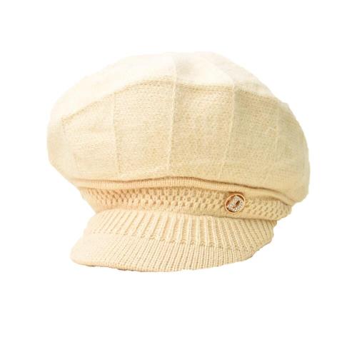 Γυναικείο πλεκτό καπέλο με γείσο Εκρού 22722