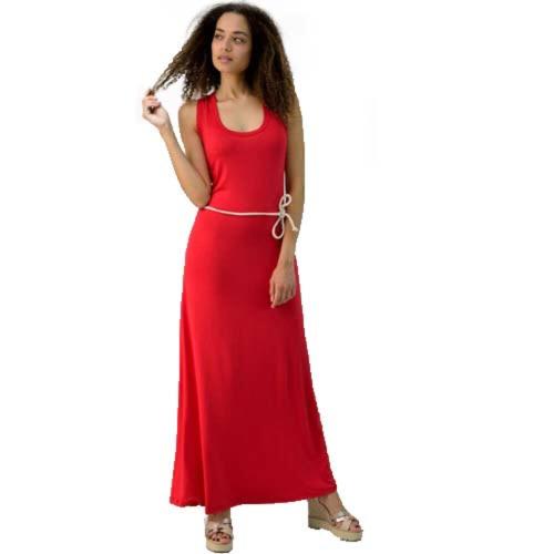 Φόρεμα με αθλητική πλάτη και ζώνη Κόκκινο 2278