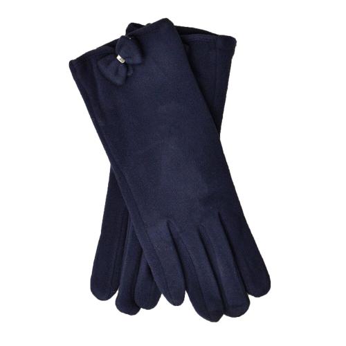 Γυναικεία γάντια με φιογκάκι Μπλε Σκούρο 13409