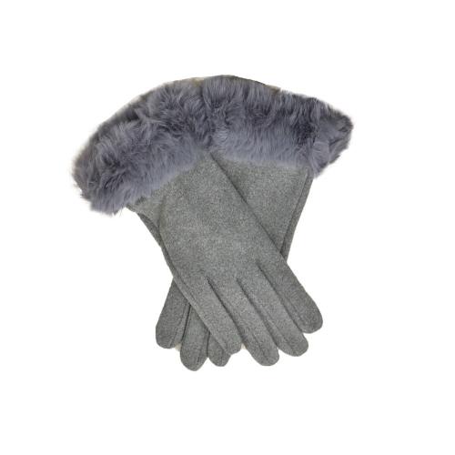 Γυναικεία γάντια με γούνα Γκρι 18619