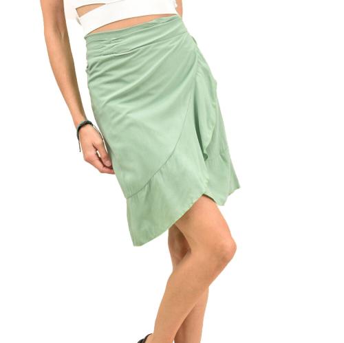 Γυναικεία mini φούστα μονόχρωμη Πράσινο 11769