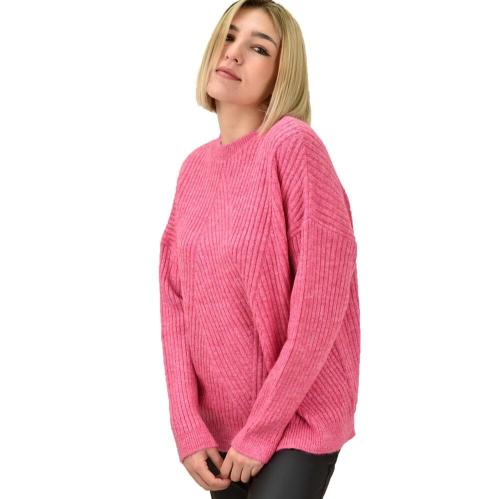 Γυναικείο πουλόβερ με σχέδιο Ροζ 18639